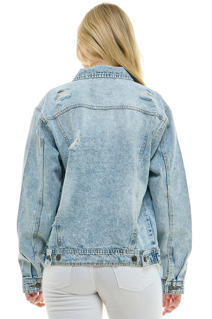 Dallis Distressed Denim Jacket