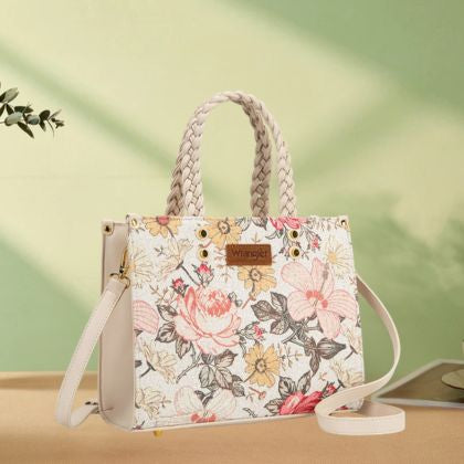 Lindsey Floral Braided Handle Tote