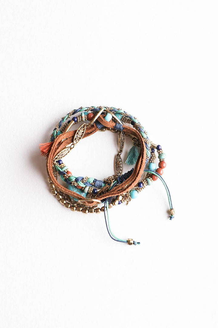 Lara Turquoise Stackable Suede Bracelet