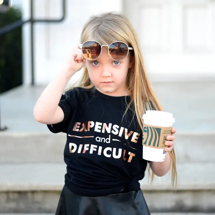 Girls Expensive and Difficult Foil Graphic Tee