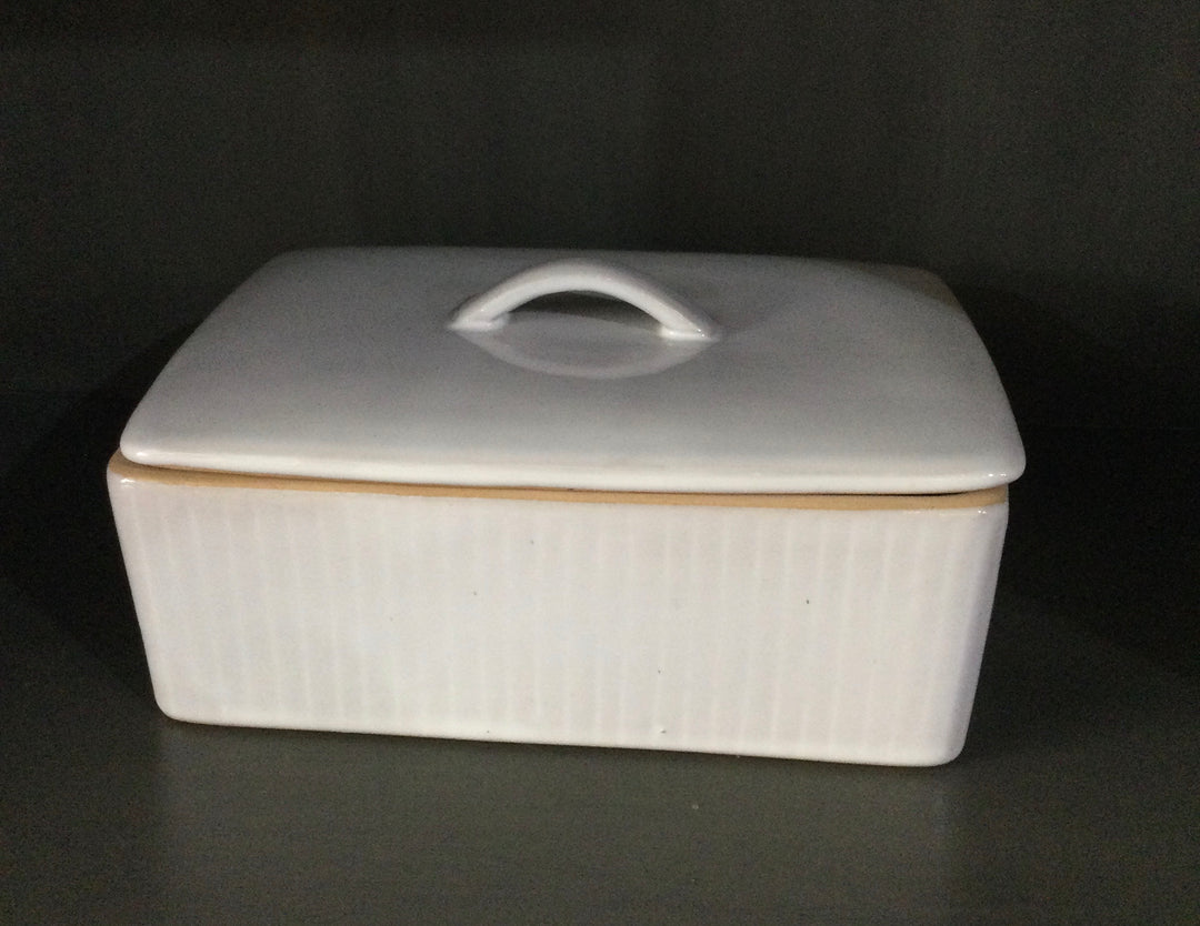 White Ceramic Storage Container - The Loft/ 36 Eleven