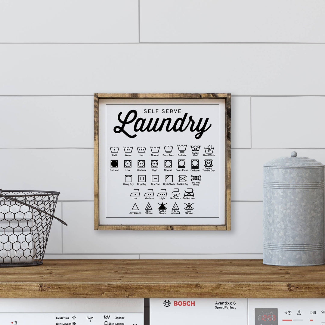 Laundry Symbols Wood Sign - The Loft/ 36 Eleven