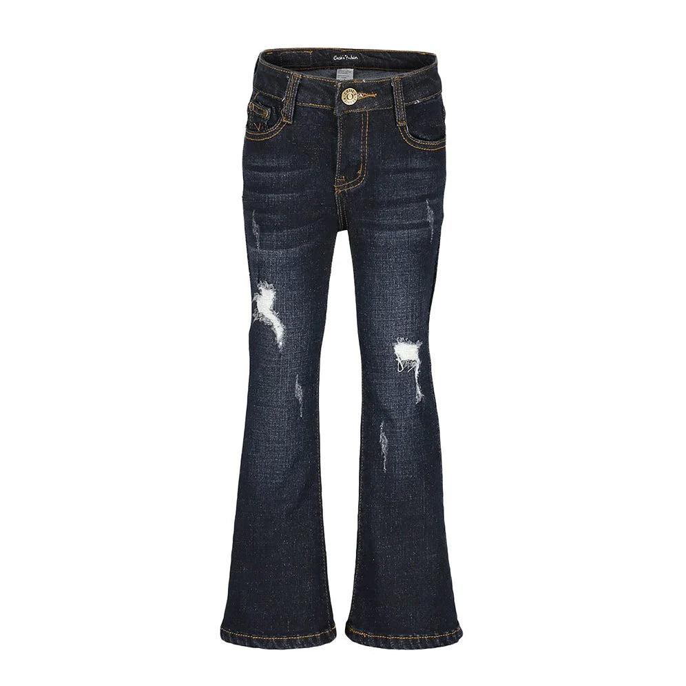Girls Reese Destroyed Flare Jeans