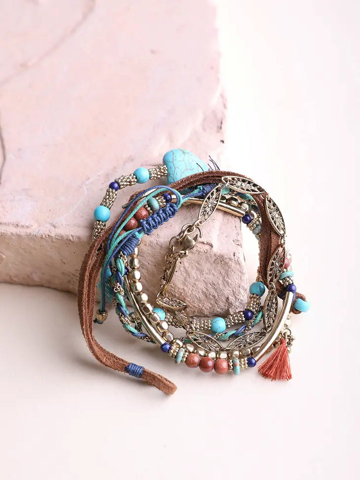 Lara Turquoise Stackable Suede Bracelet